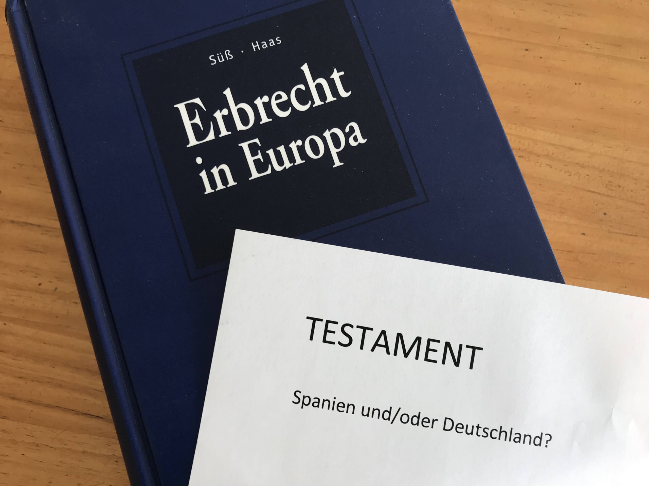 Spanisches Testament für Deutsche in Spanien